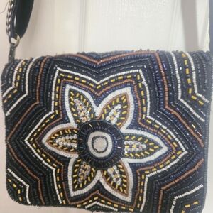 Beaded Black and Brown Women's Bag